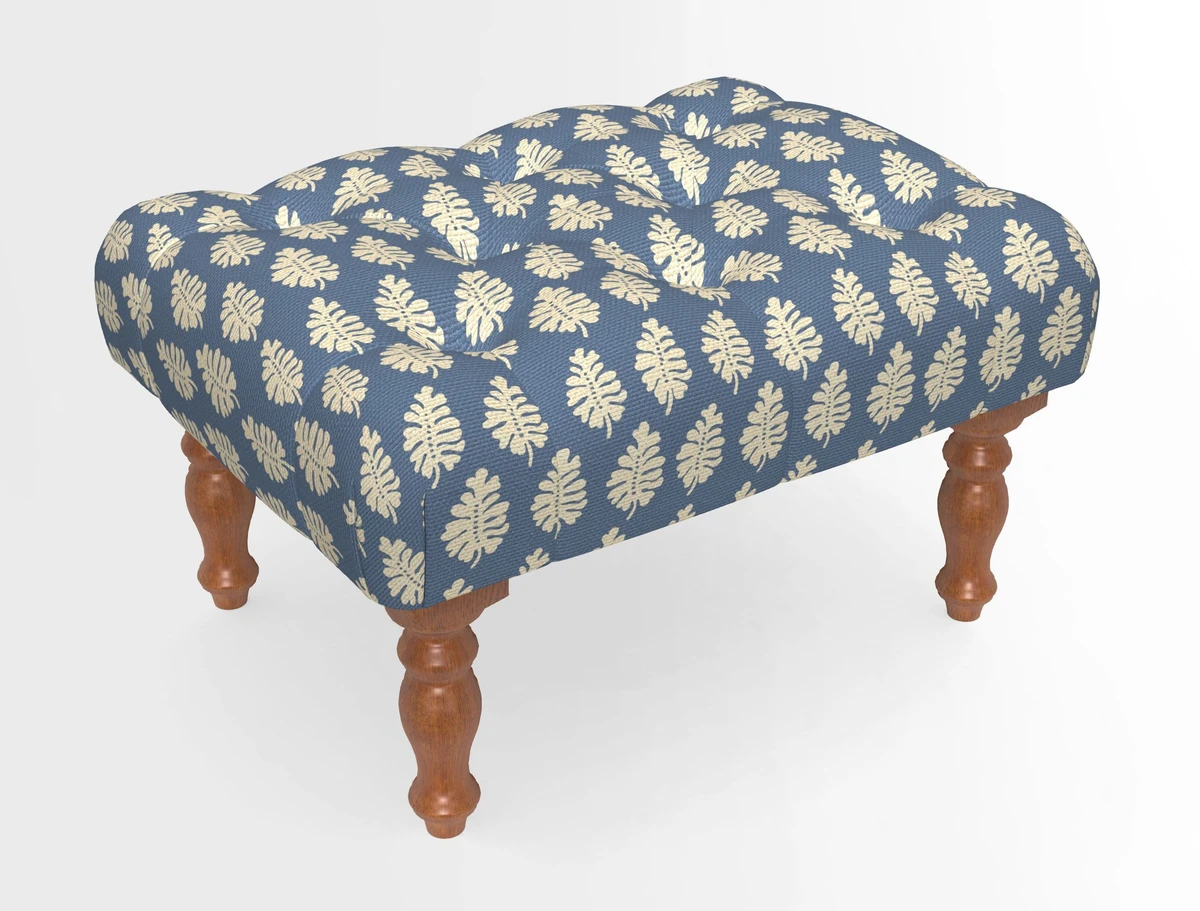 Chelsham Footstool in Two Tone Plain Biscuit
