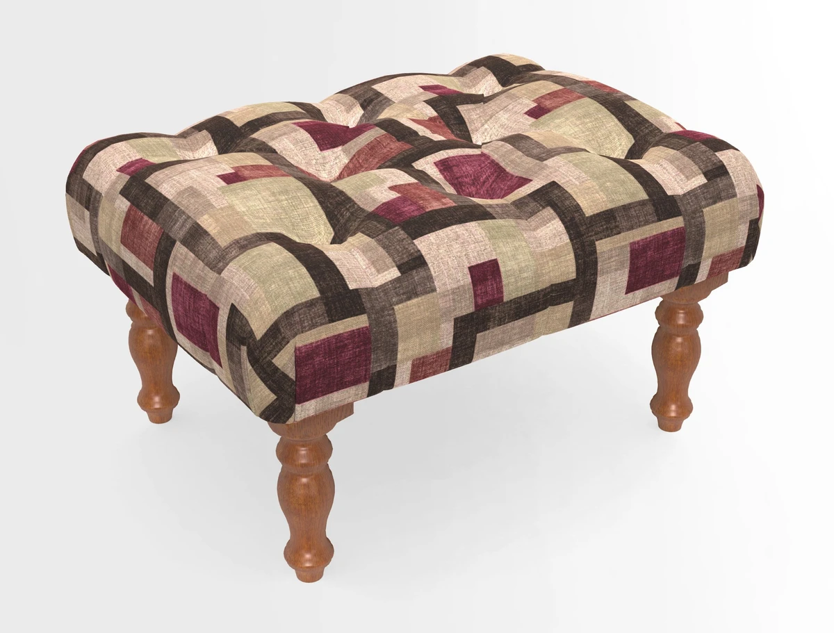 Chelsham Footstool in Two Tone Plain Biscuit