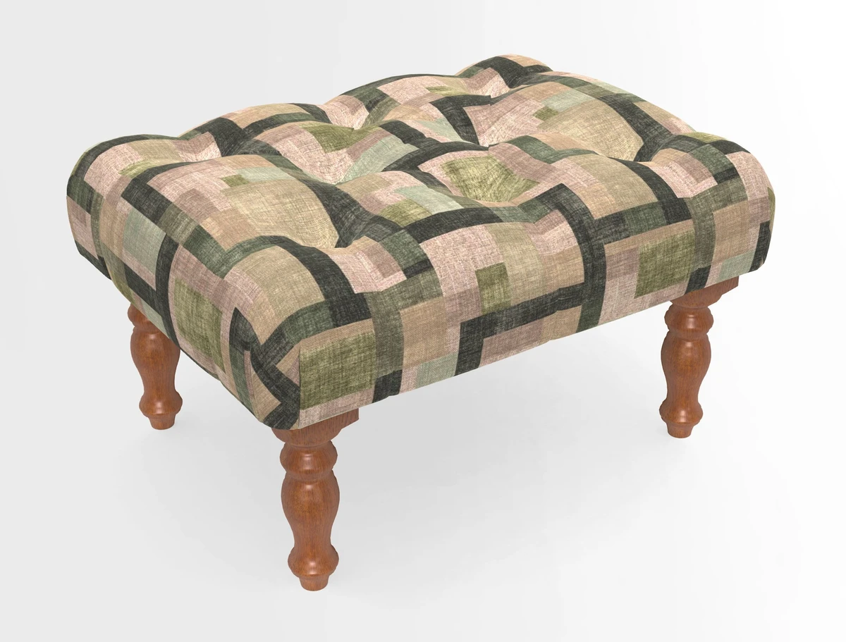 Chelsham Footstool in Two Tone Plain Biscuit