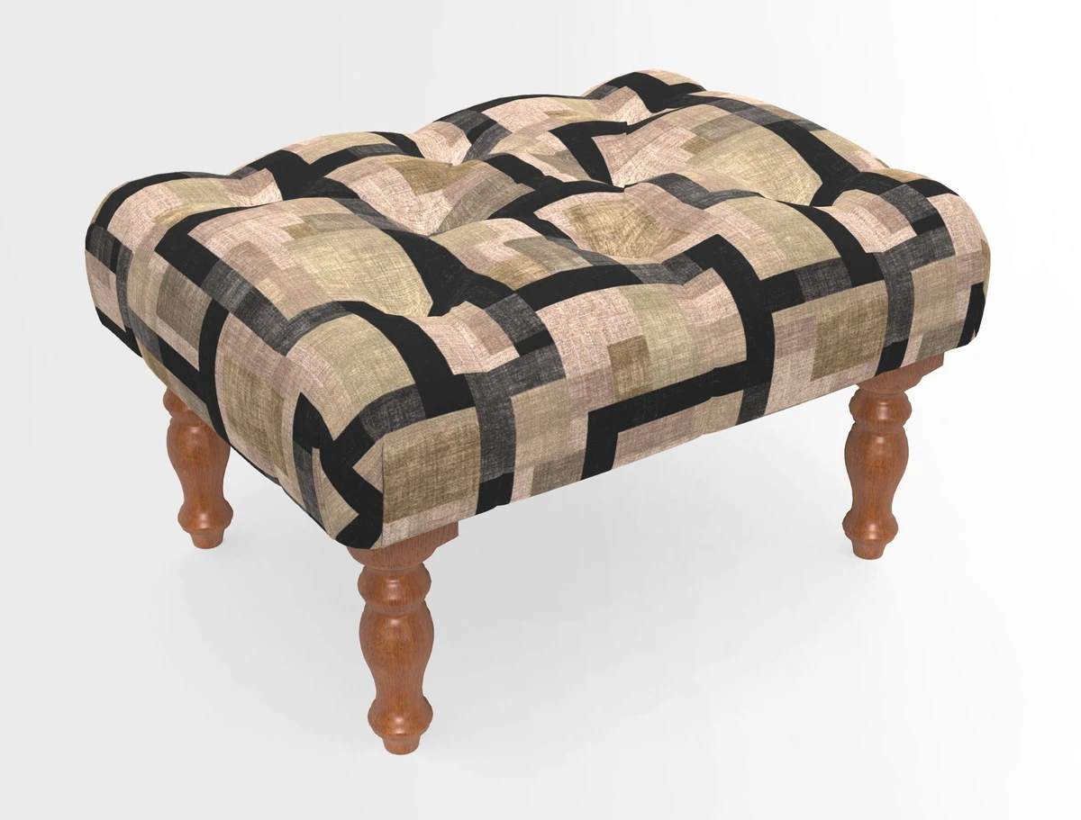 Chelsham Footstool in Two Tone Plain Biscuit