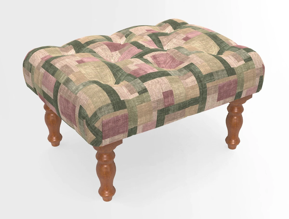 Chelsham Footstool in Two Tone Plain Biscuit