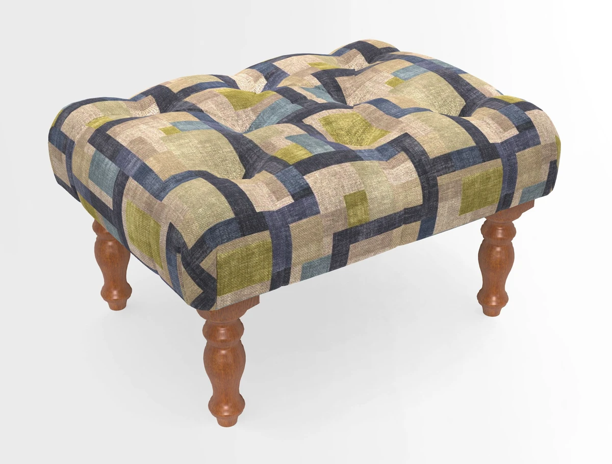 Chelsham Footstool in Two Tone Plain Biscuit