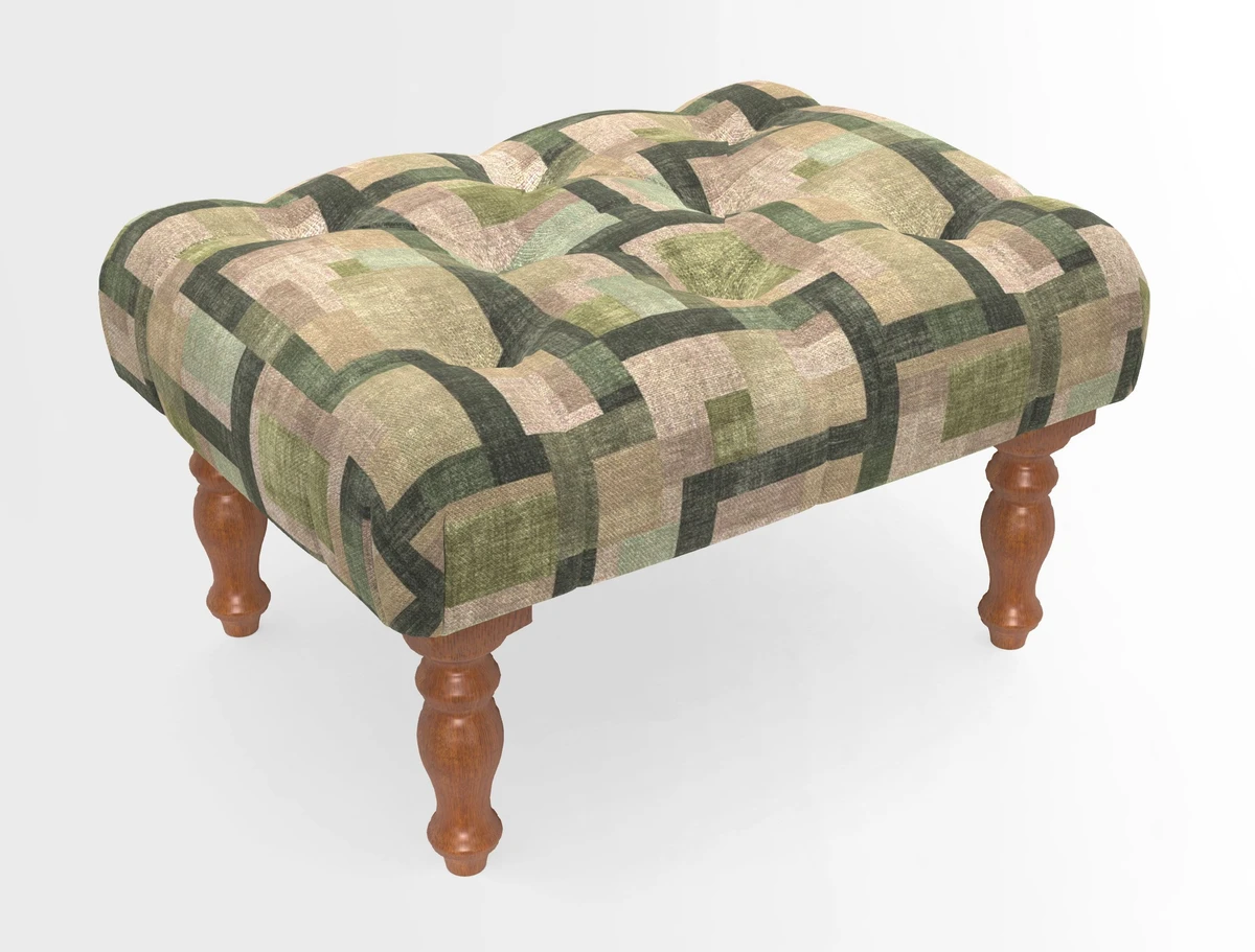 Chelsham Footstool in Two Tone Plain Biscuit