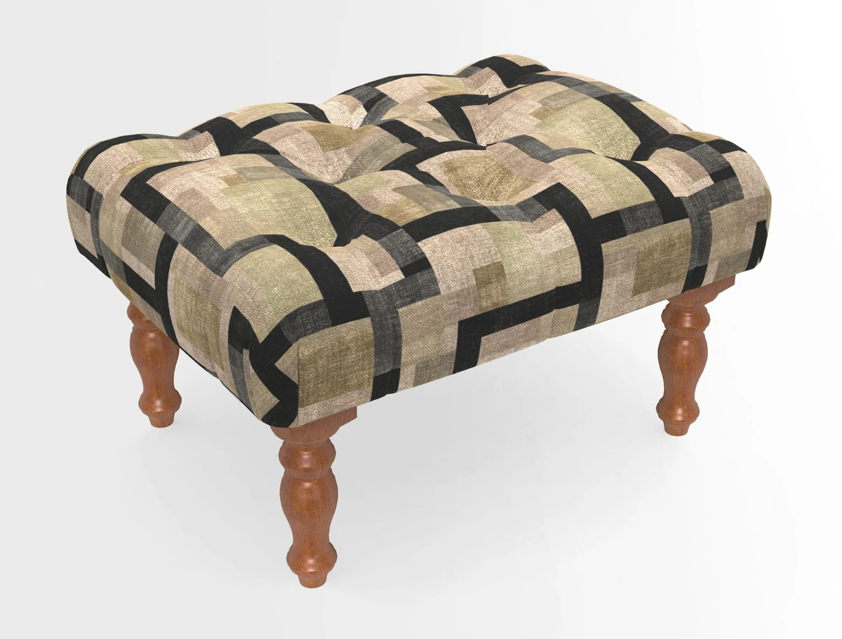 Chelsham Footstool in Two Tone Plain Biscuit