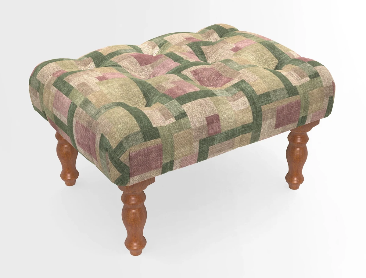 Chelsham Footstool in Two Tone Plain Biscuit