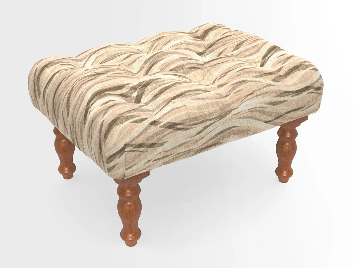 Chelsham Footstool in Two Tone Plain Biscuit