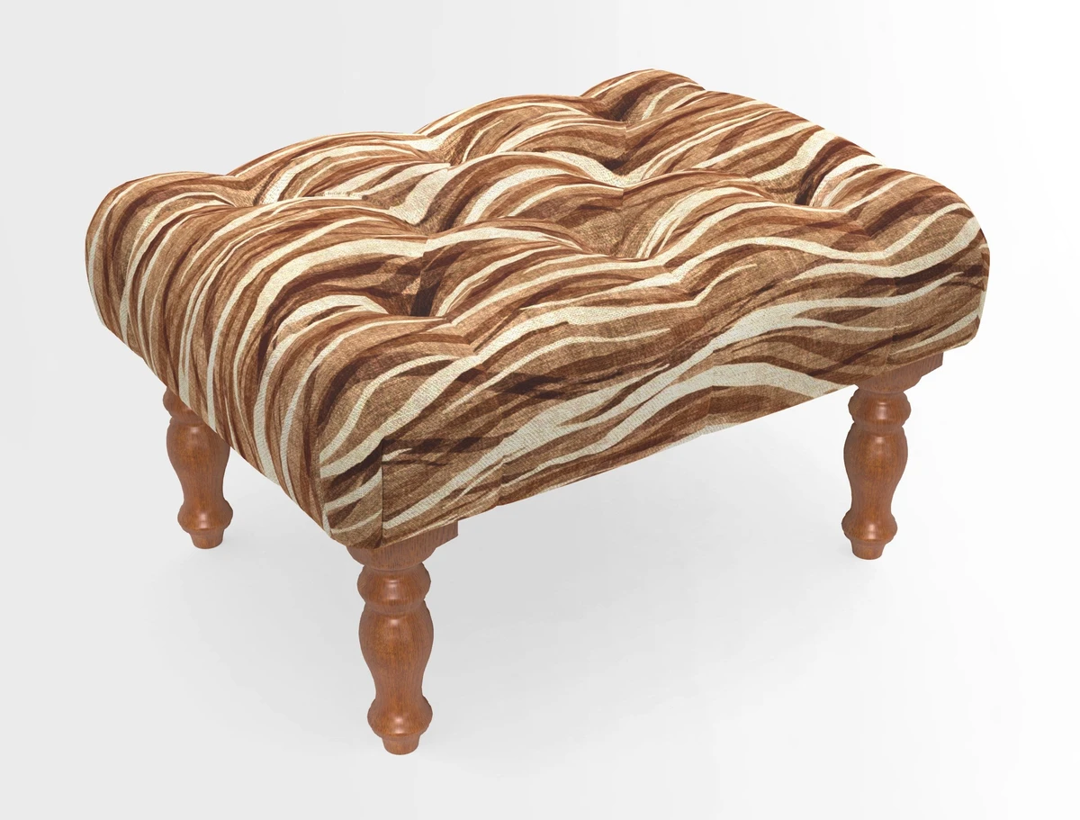 Chelsham Footstool in Two Tone Plain Biscuit