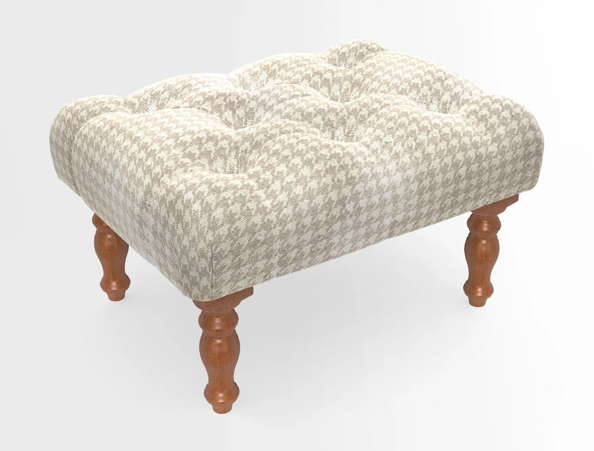 Chelsham Footstool in Two Tone Plain Biscuit