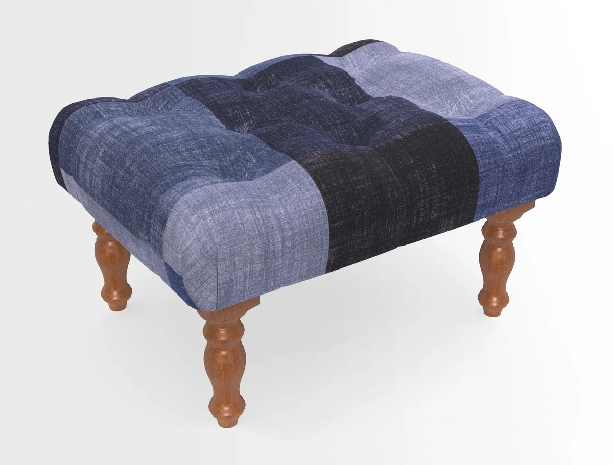 Chelsham Footstool in Two Tone Plain Biscuit