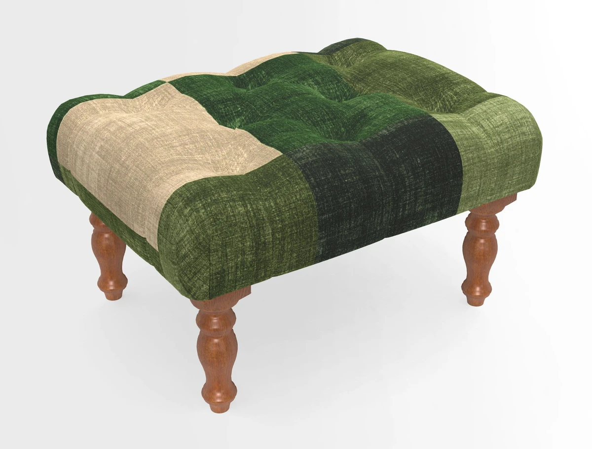 Chelsham Footstool in Two Tone Plain Biscuit