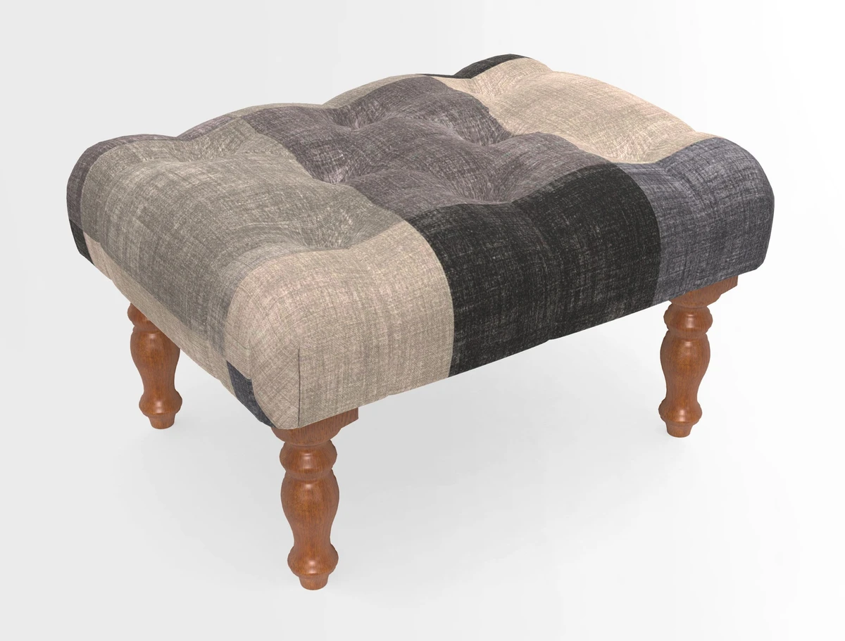 Chelsham Footstool in Two Tone Plain Biscuit