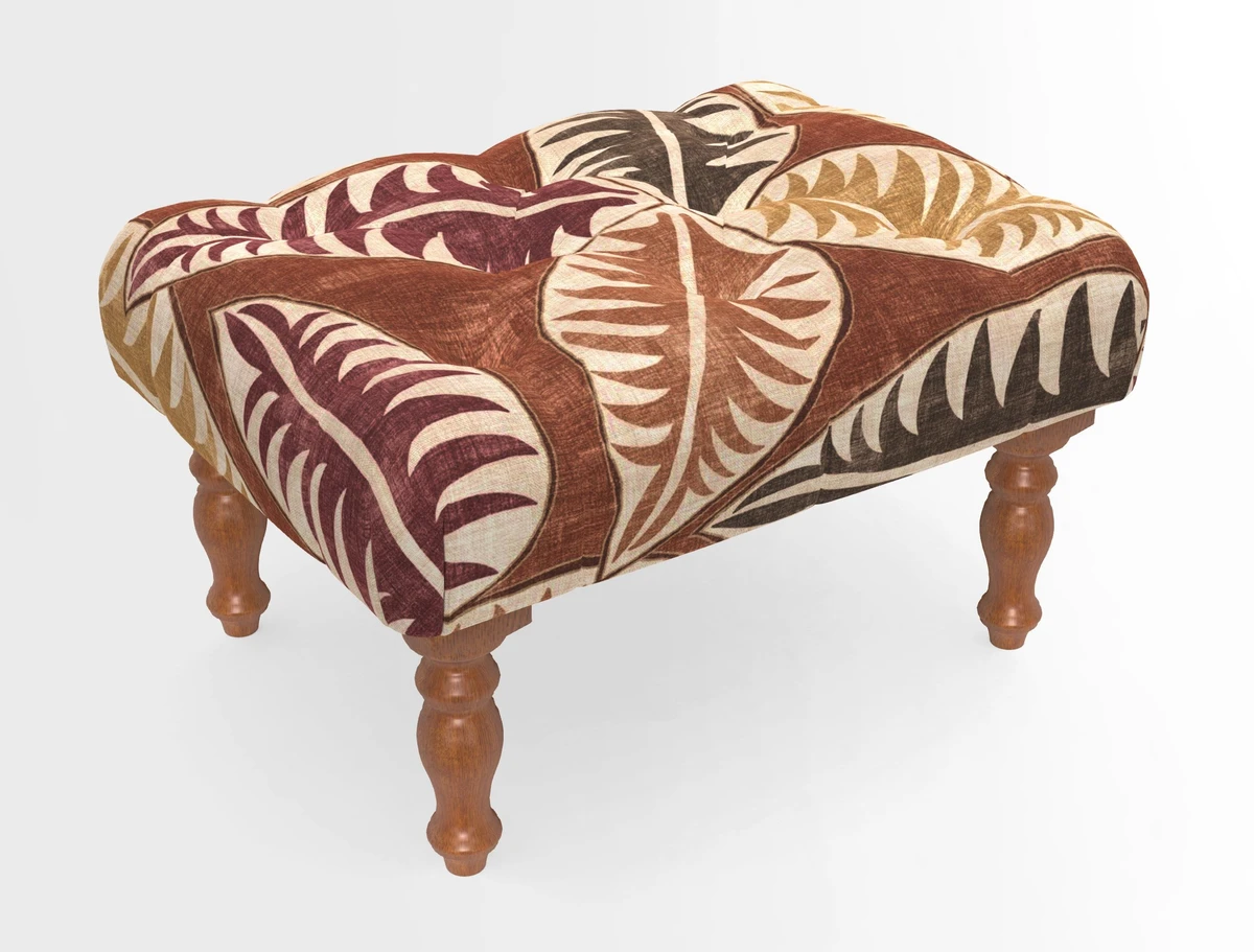 Chelsham Footstool in Two Tone Plain Biscuit