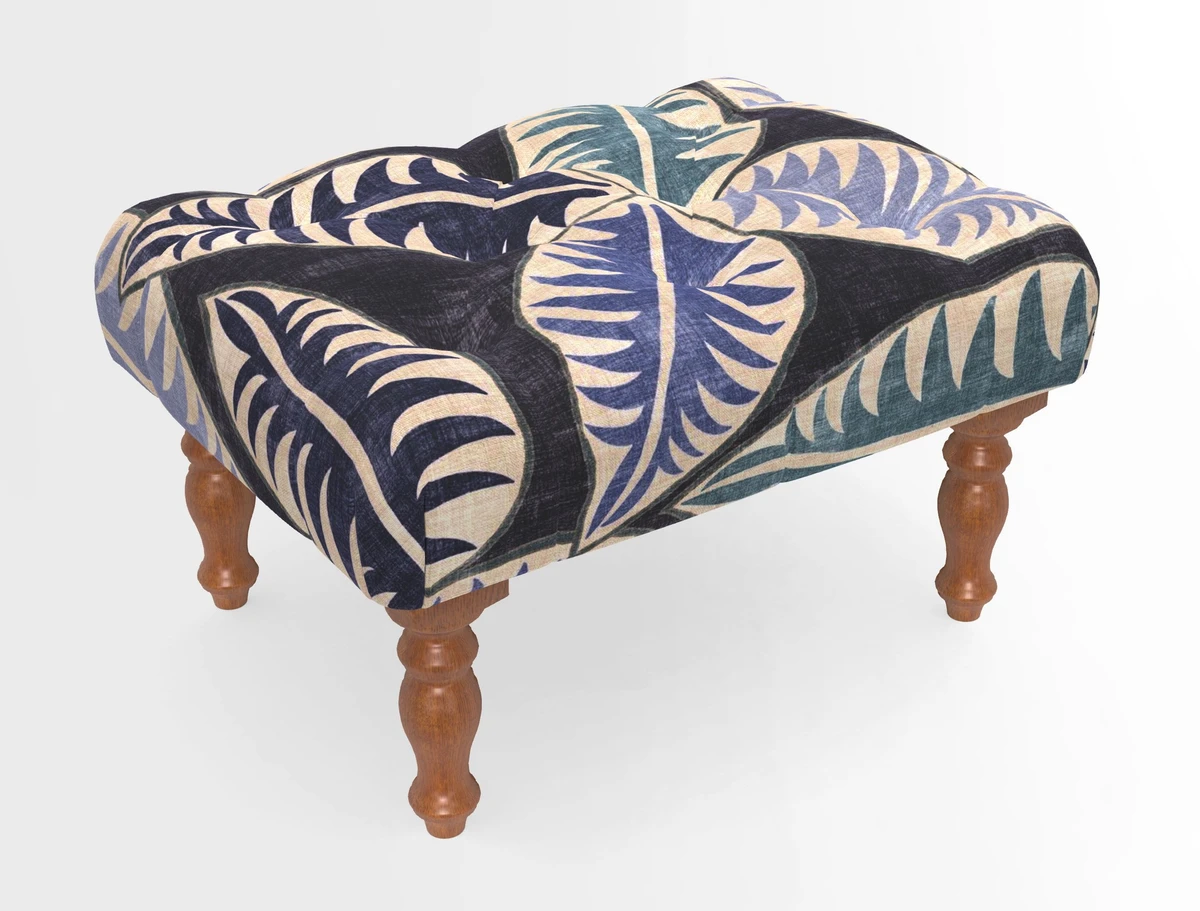 Chelsham Footstool in Two Tone Plain Biscuit