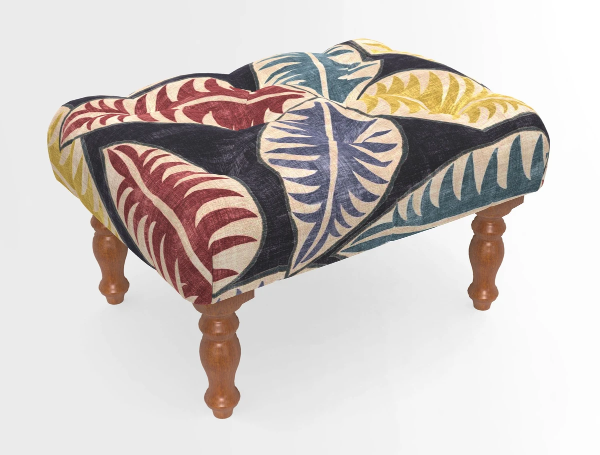 Chelsham Footstool in Two Tone Plain Biscuit