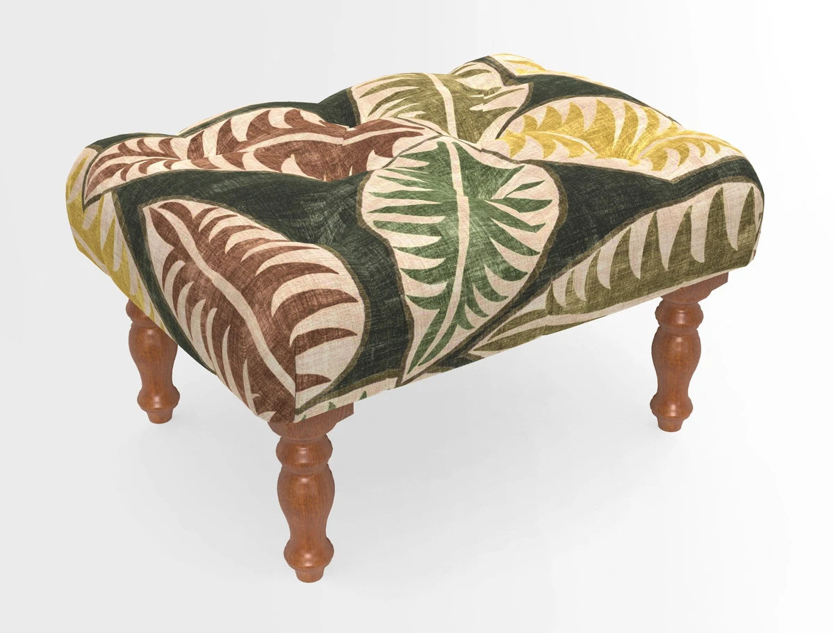 Chelsham Footstool in Two Tone Plain Biscuit