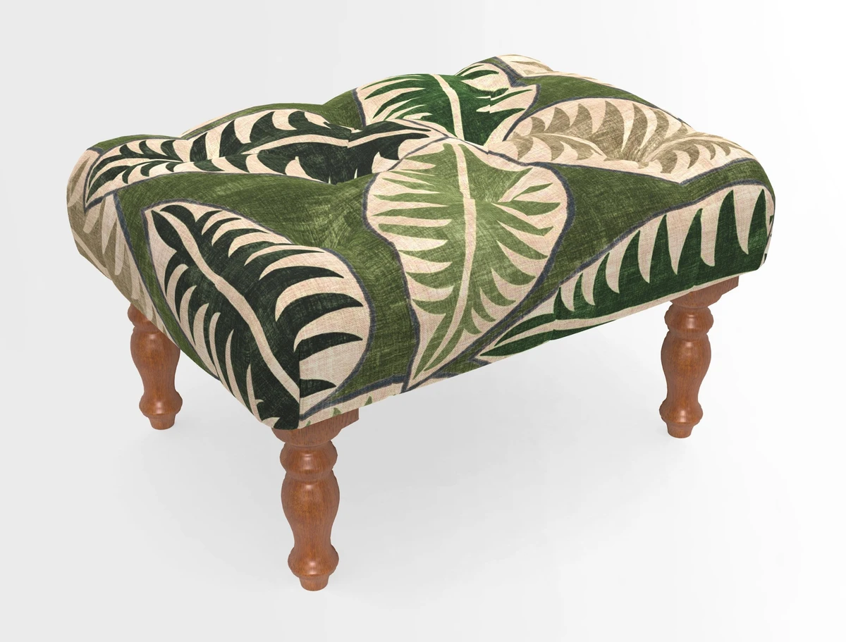 Chelsham Footstool in Two Tone Plain Biscuit