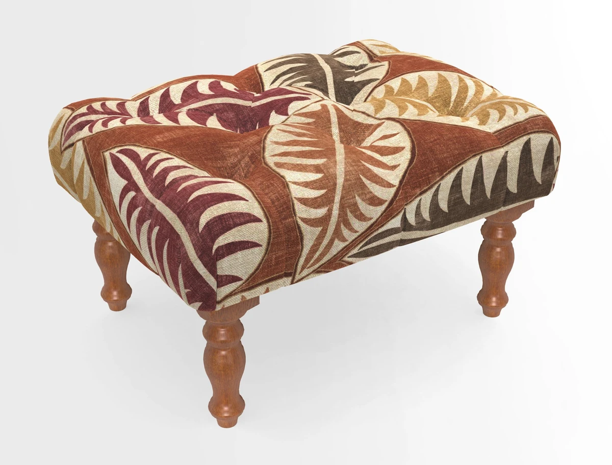 Chelsham Footstool in Two Tone Plain Biscuit