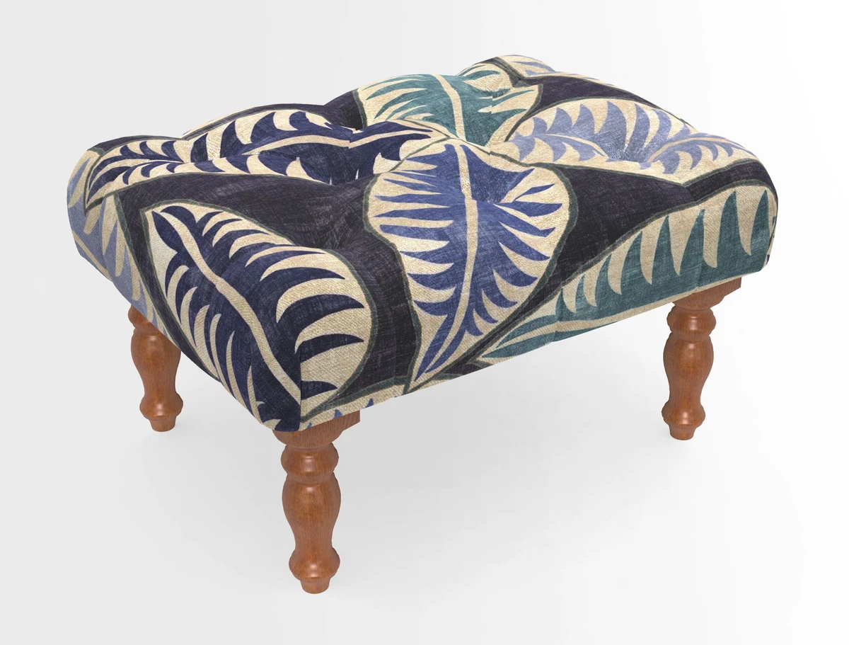 Chelsham Footstool in Two Tone Plain Biscuit