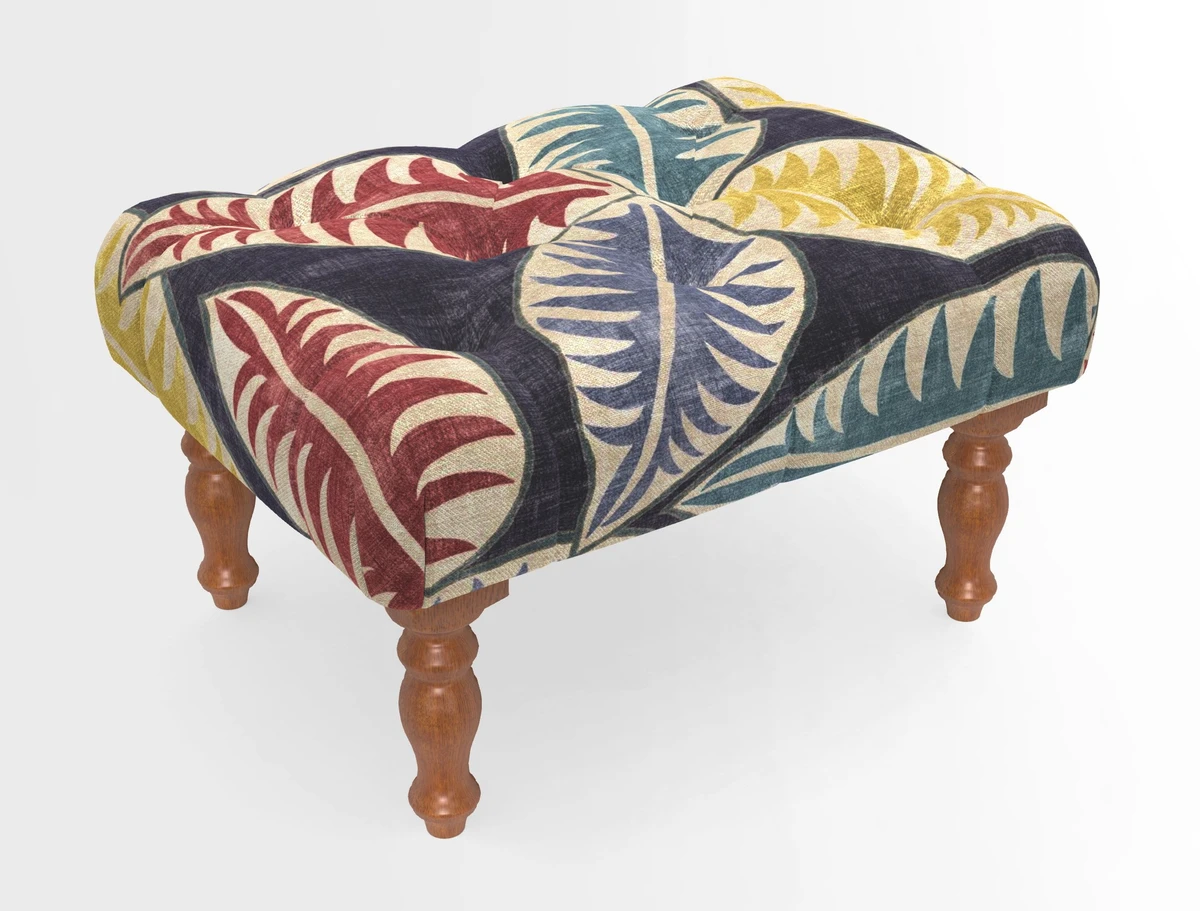 Chelsham Footstool in Two Tone Plain Biscuit