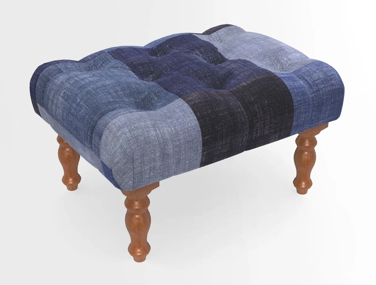 Chelsham Footstool in Two Tone Plain Biscuit