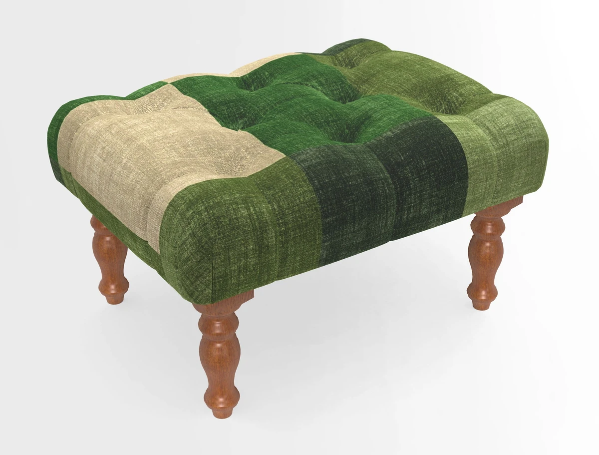 Chelsham Footstool in Two Tone Plain Biscuit
