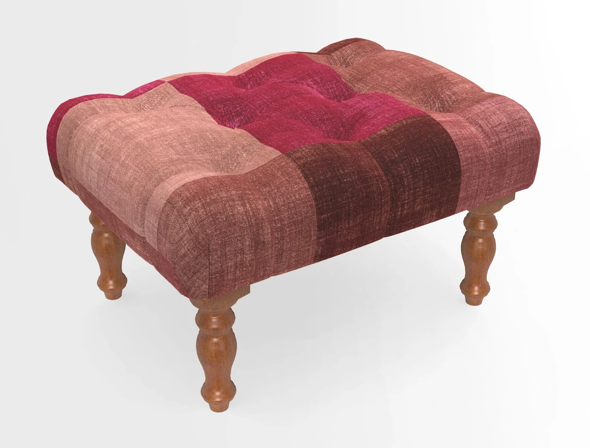 Chelsham Footstool in Two Tone Plain Biscuit