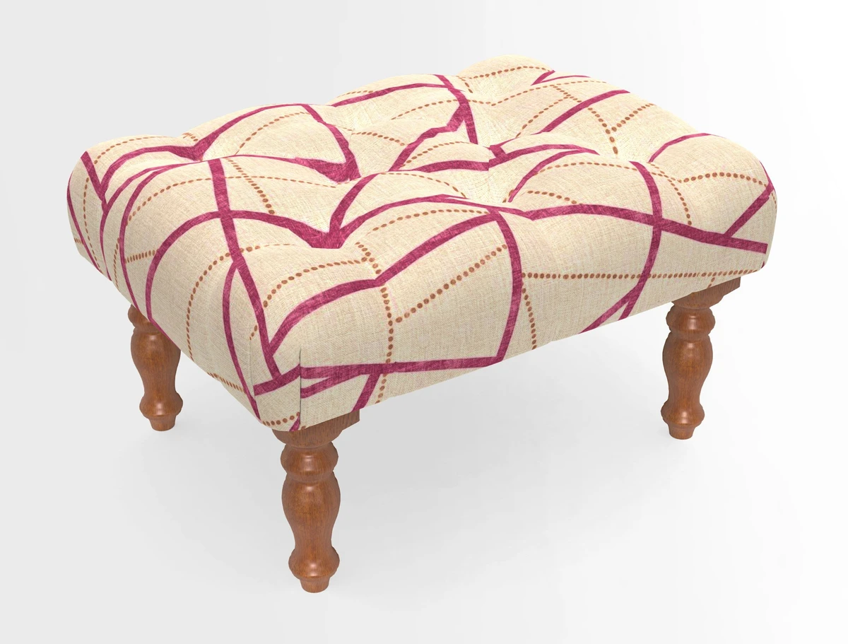 Chelsham Footstool in Two Tone Plain Biscuit