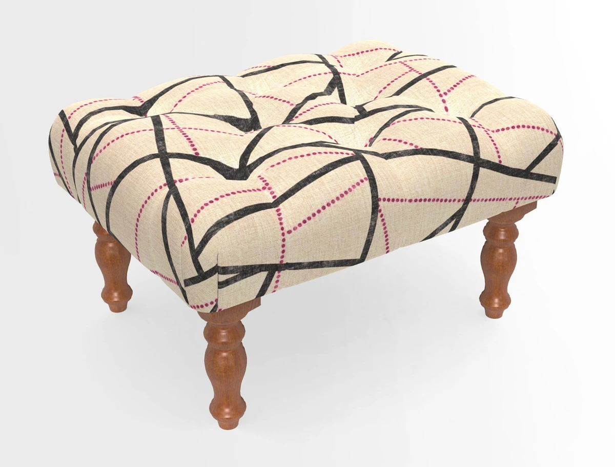 Chelsham Footstool in Two Tone Plain Biscuit