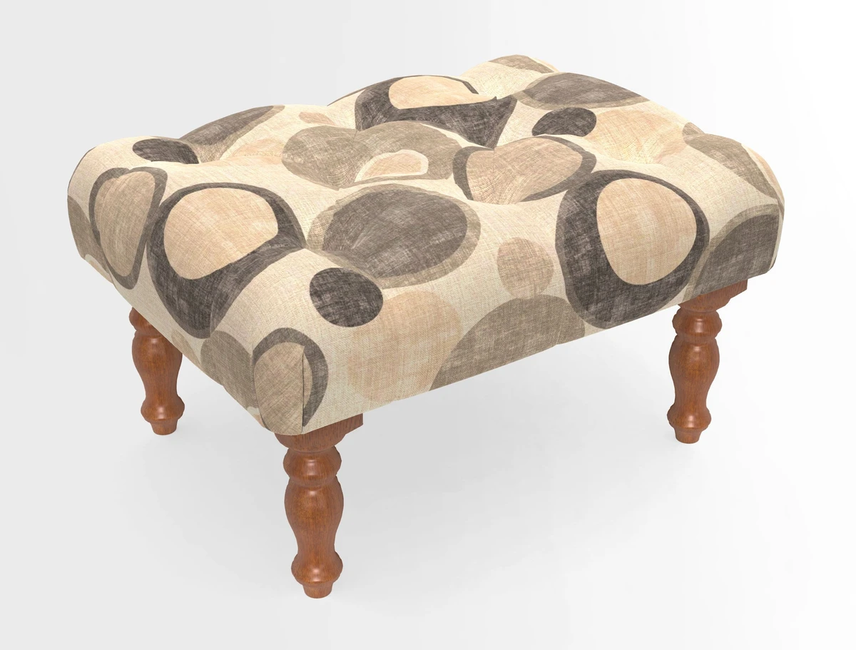 Chelsham Footstool in Two Tone Plain Biscuit