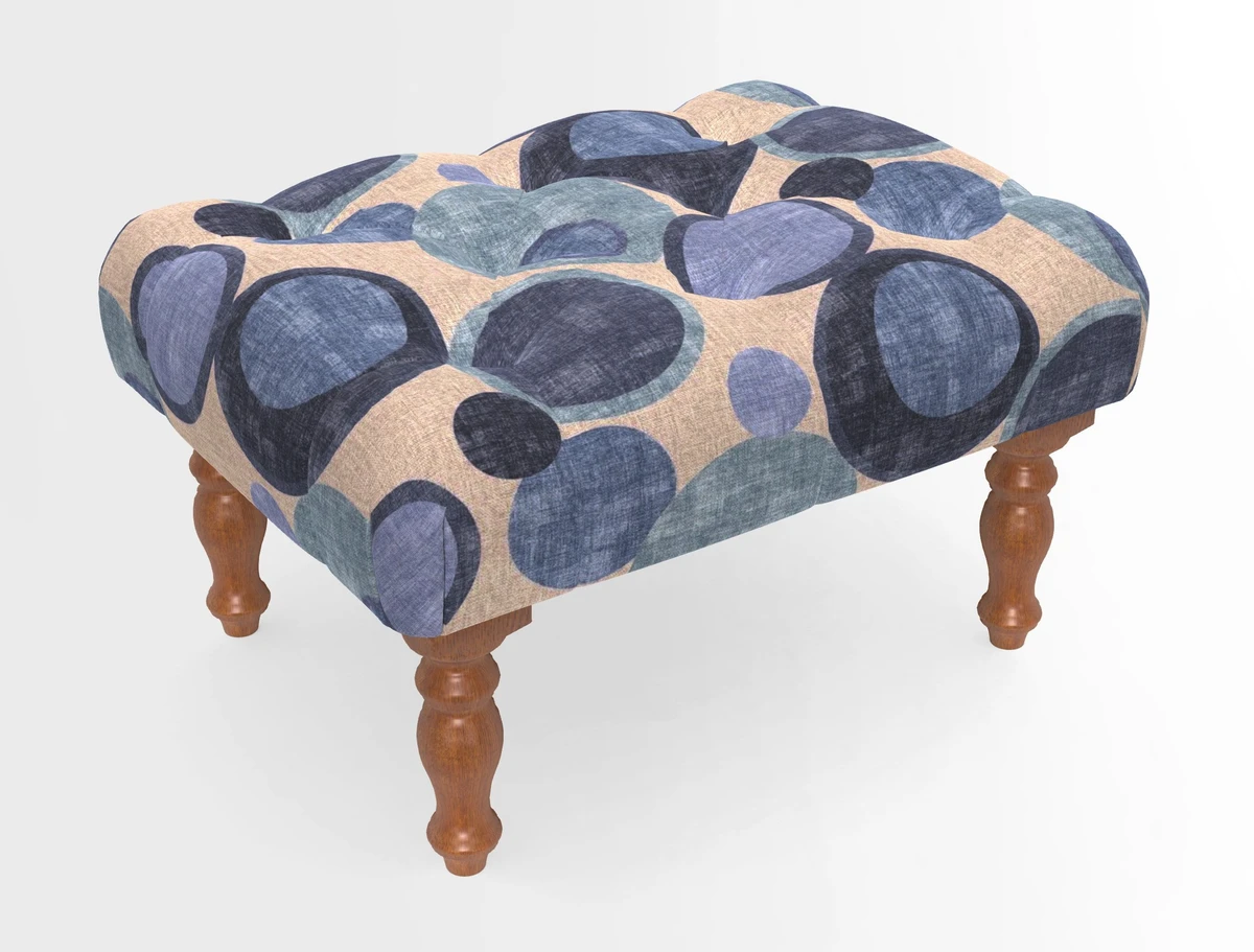 Chelsham Footstool in Two Tone Plain Biscuit