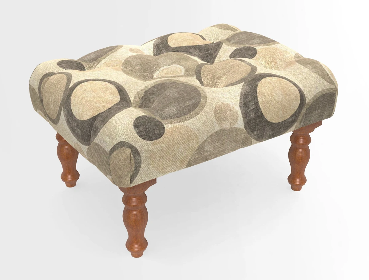 Chelsham Footstool in Two Tone Plain Biscuit