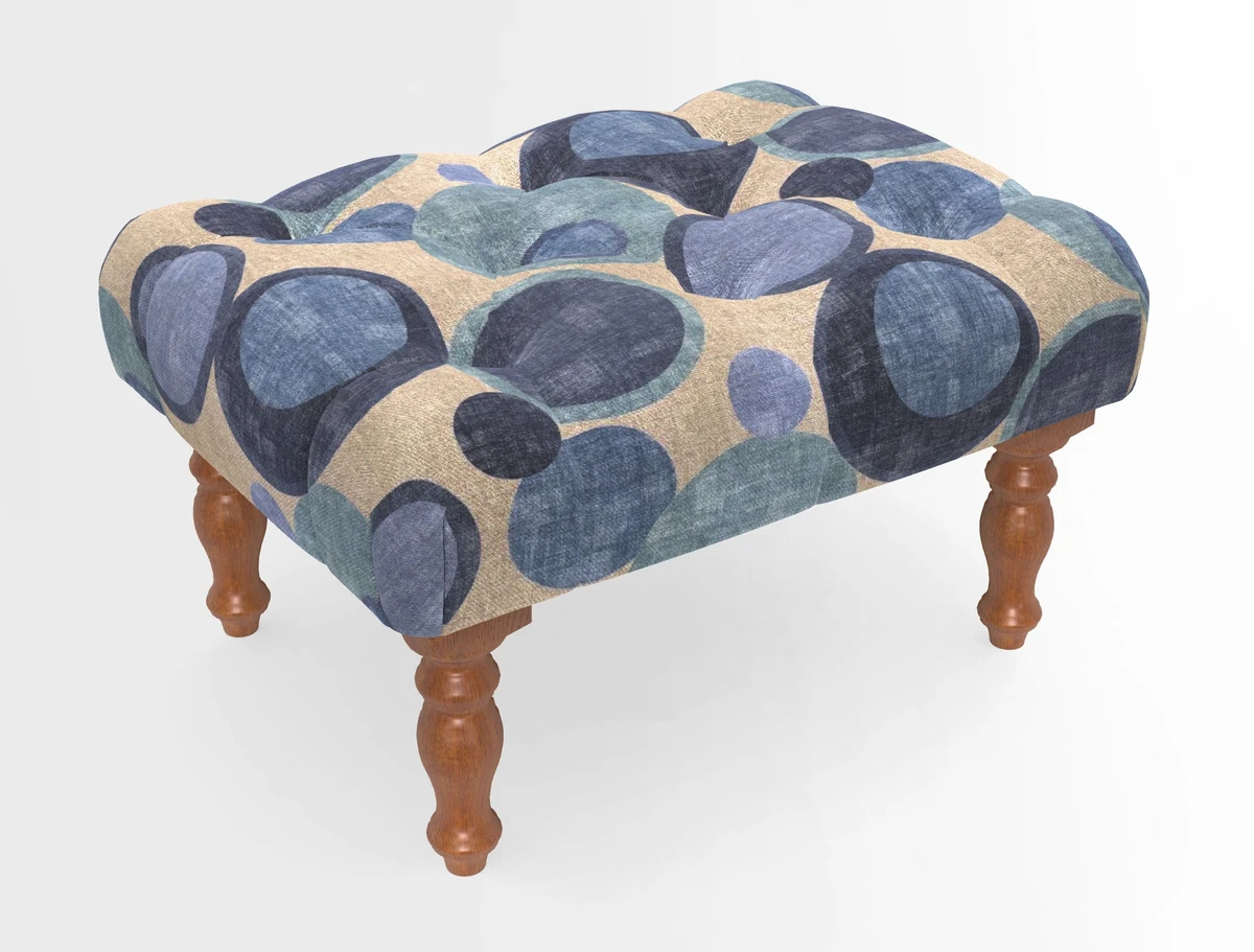 Chelsham Footstool in Two Tone Plain Biscuit