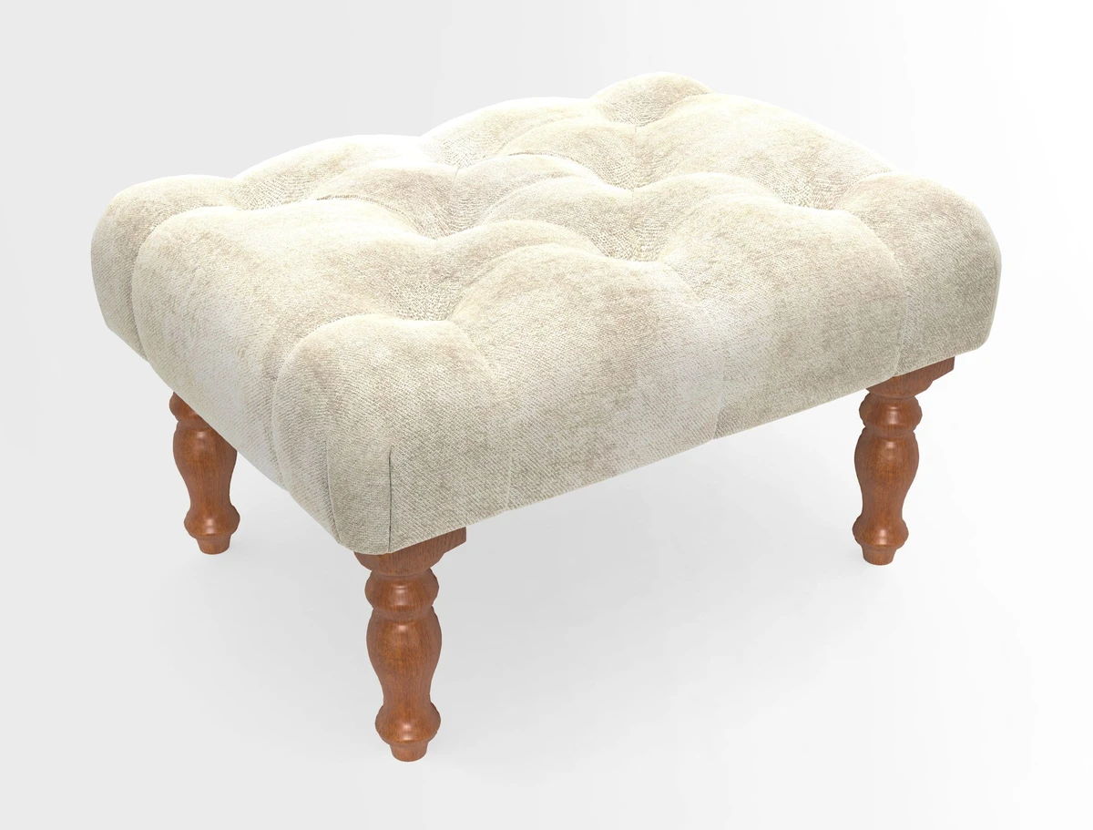 Chelsham Footstool in Two Tone Plain Biscuit