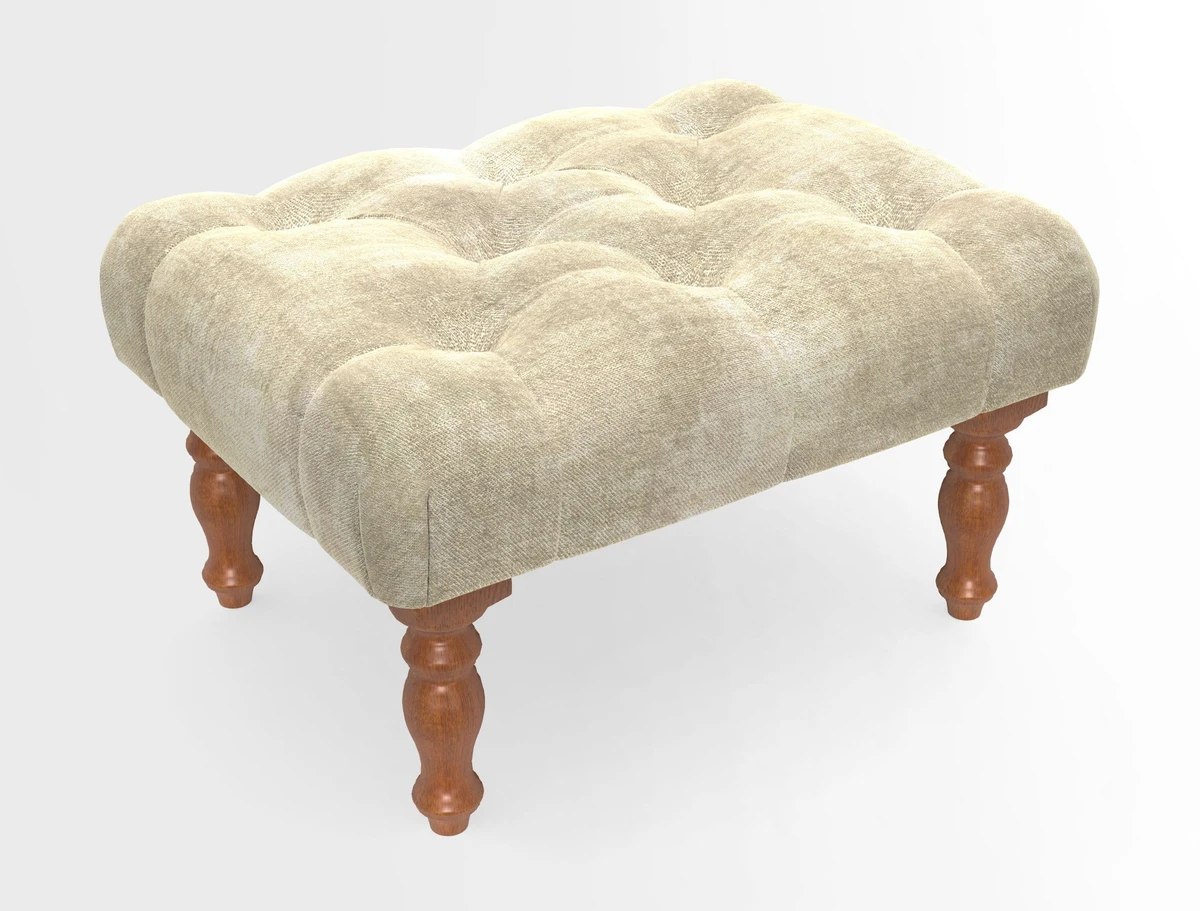 Chelsham Footstool in Two Tone Plain Biscuit