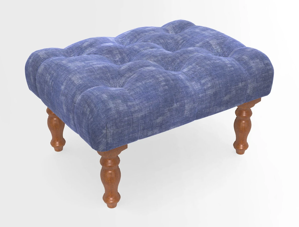 Chelsham Footstool in Two Tone Plain Biscuit