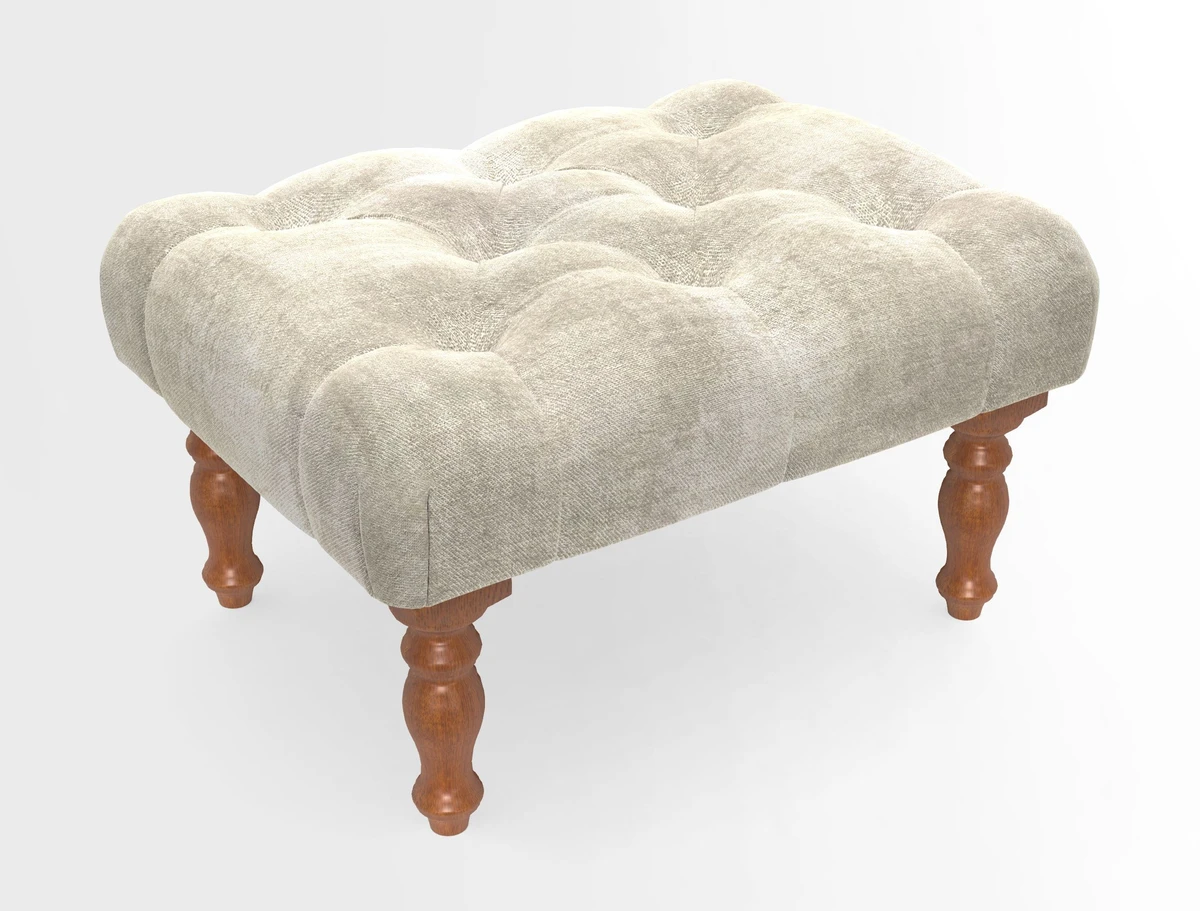 Chelsham Footstool in Two Tone Plain Biscuit