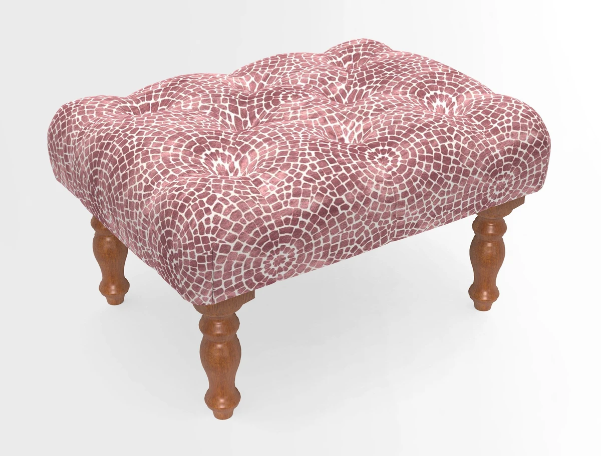 Chelsham Footstool in Two Tone Plain Biscuit