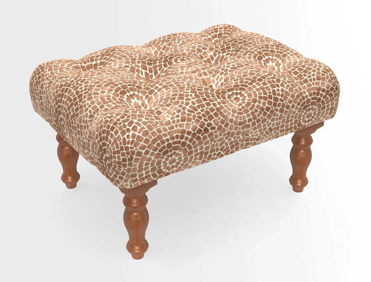 Chelsham Footstool in Two Tone Plain Biscuit