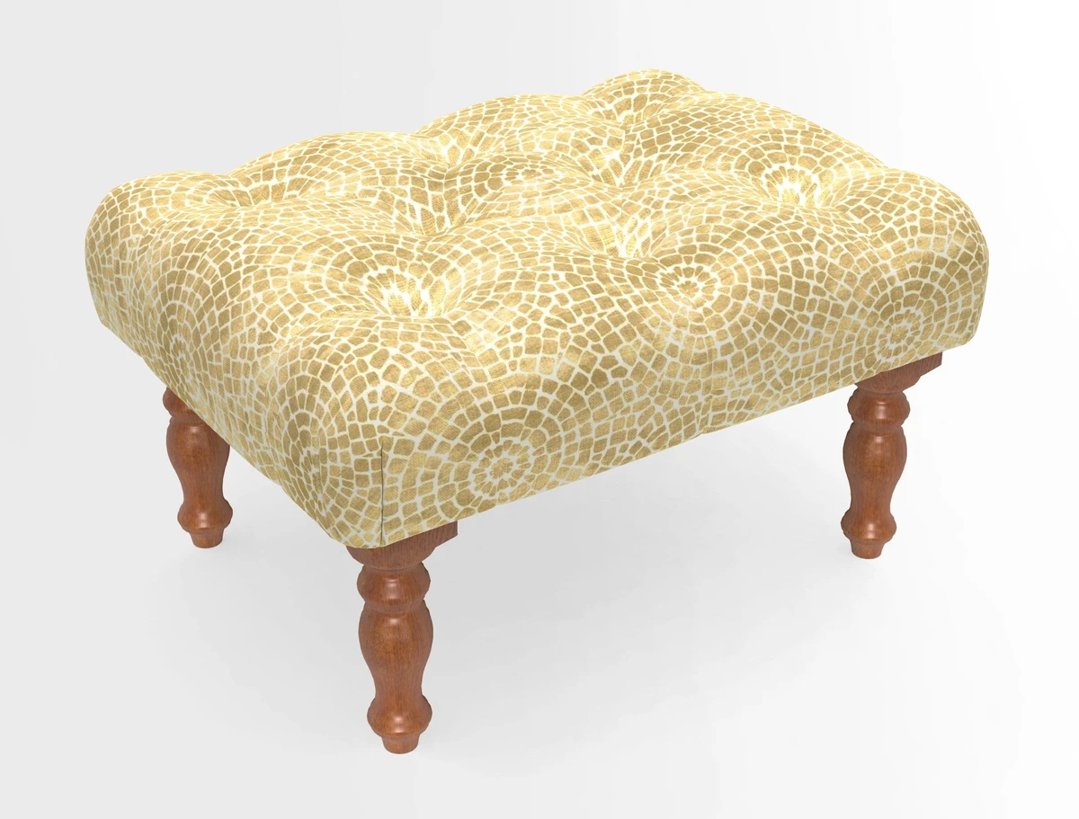Chelsham Footstool in Two Tone Plain Biscuit