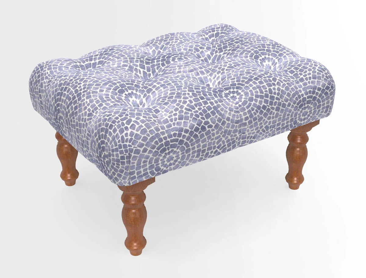 Chelsham Footstool in Two Tone Plain Biscuit