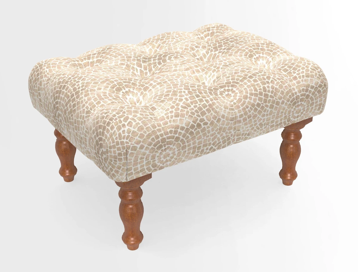 Chelsham Footstool in Two Tone Plain Biscuit