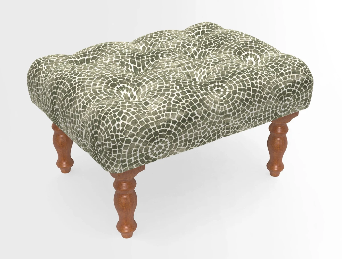 Chelsham Footstool in Two Tone Plain Biscuit