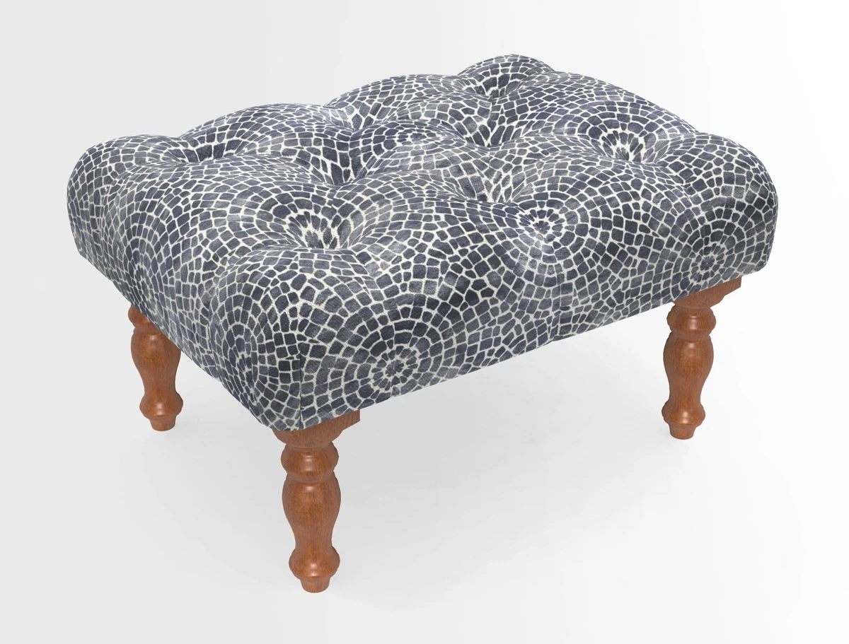 Chelsham Footstool in Two Tone Plain Biscuit