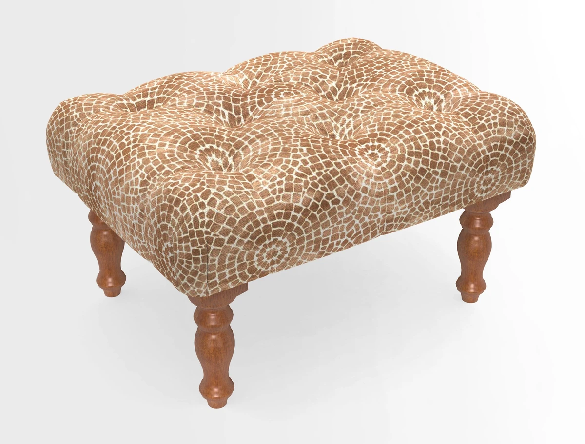 Chelsham Footstool in Two Tone Plain Biscuit