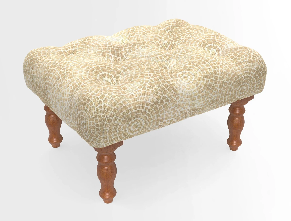 Chelsham Footstool in Two Tone Plain Biscuit