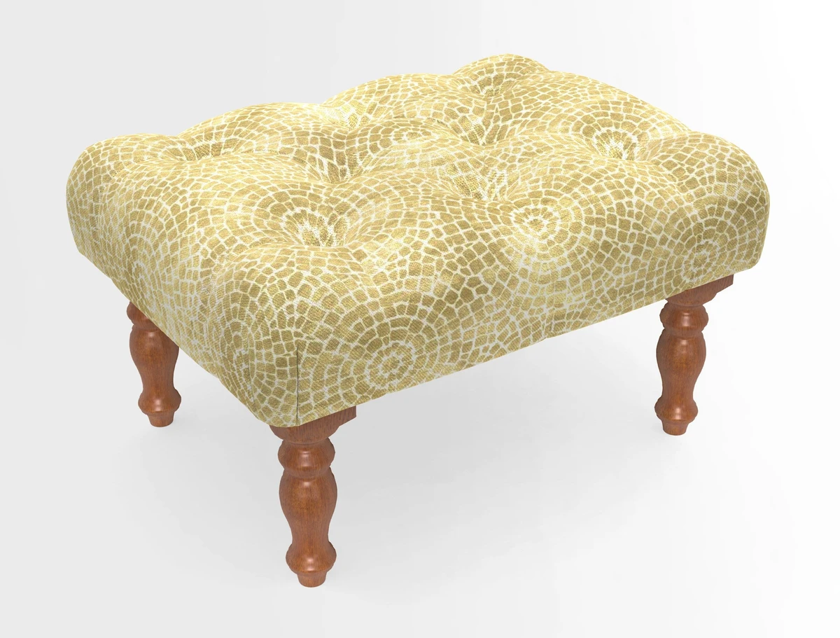 Chelsham Footstool in Two Tone Plain Biscuit