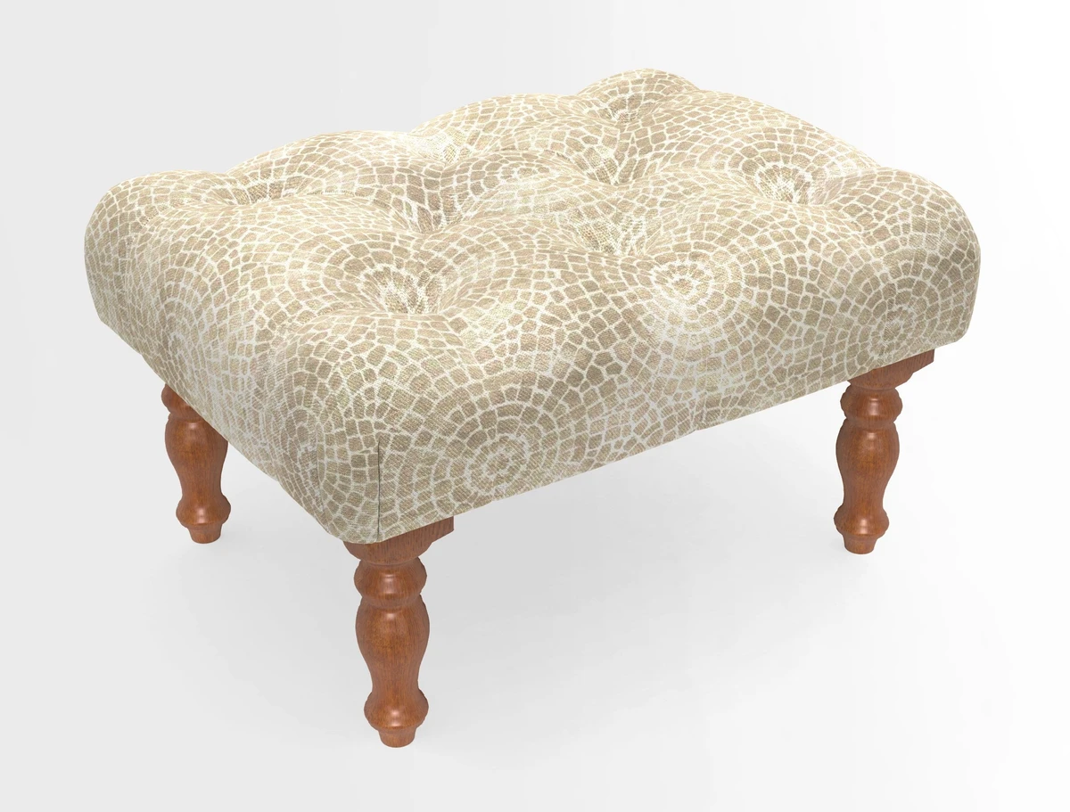 Chelsham Footstool in Two Tone Plain Biscuit