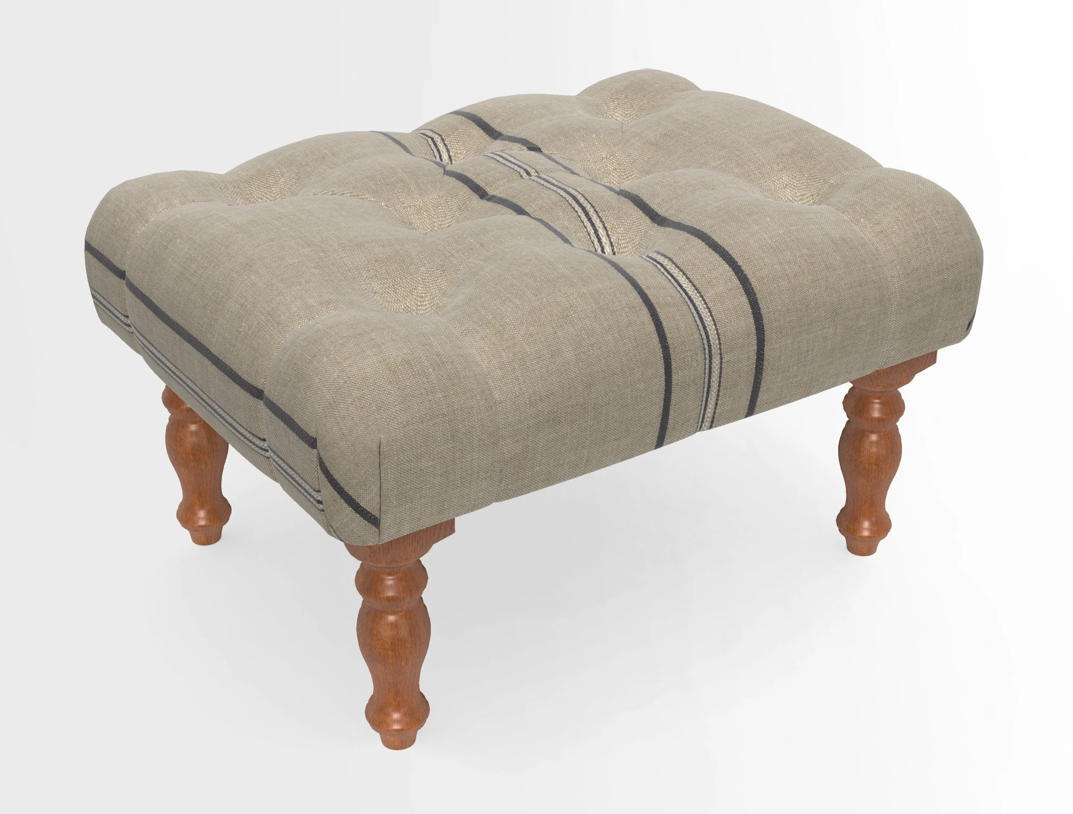 Chelsham Footstool in Two Tone Plain Biscuit