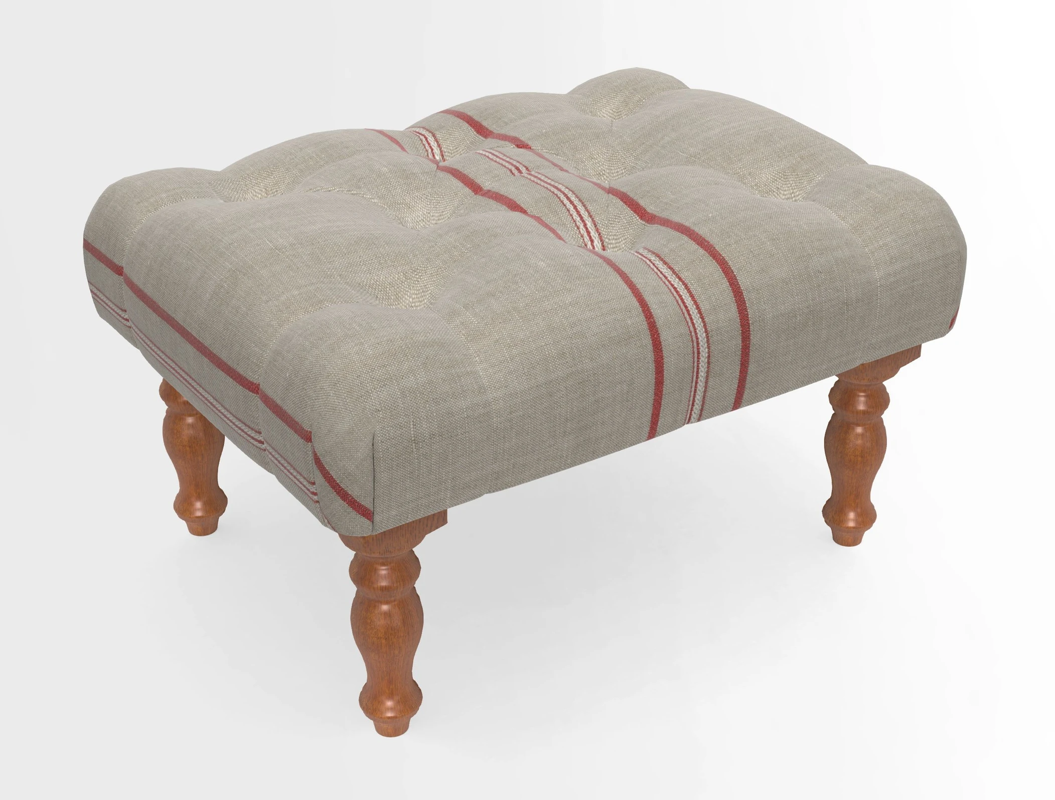 Chelsham Footstool in Two Tone Plain Biscuit
