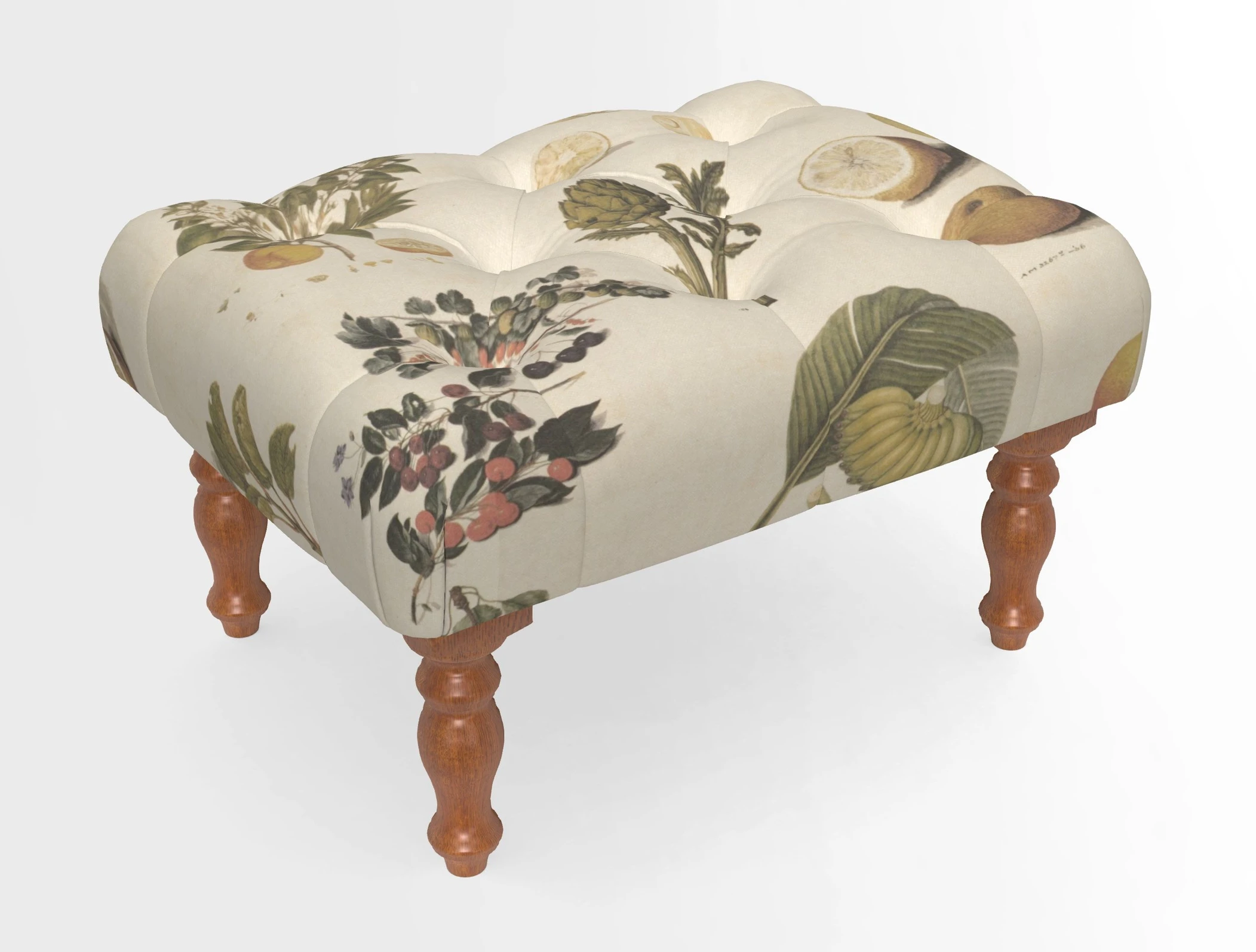 Chelsham Footstool in Two Tone Plain Biscuit